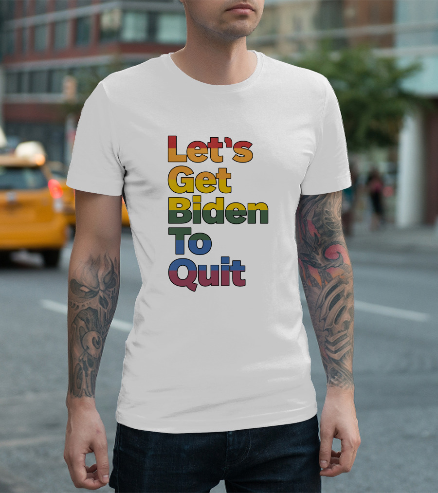 Let's Get Biden To Quit Rossleonardy Rainbow T-Shirt