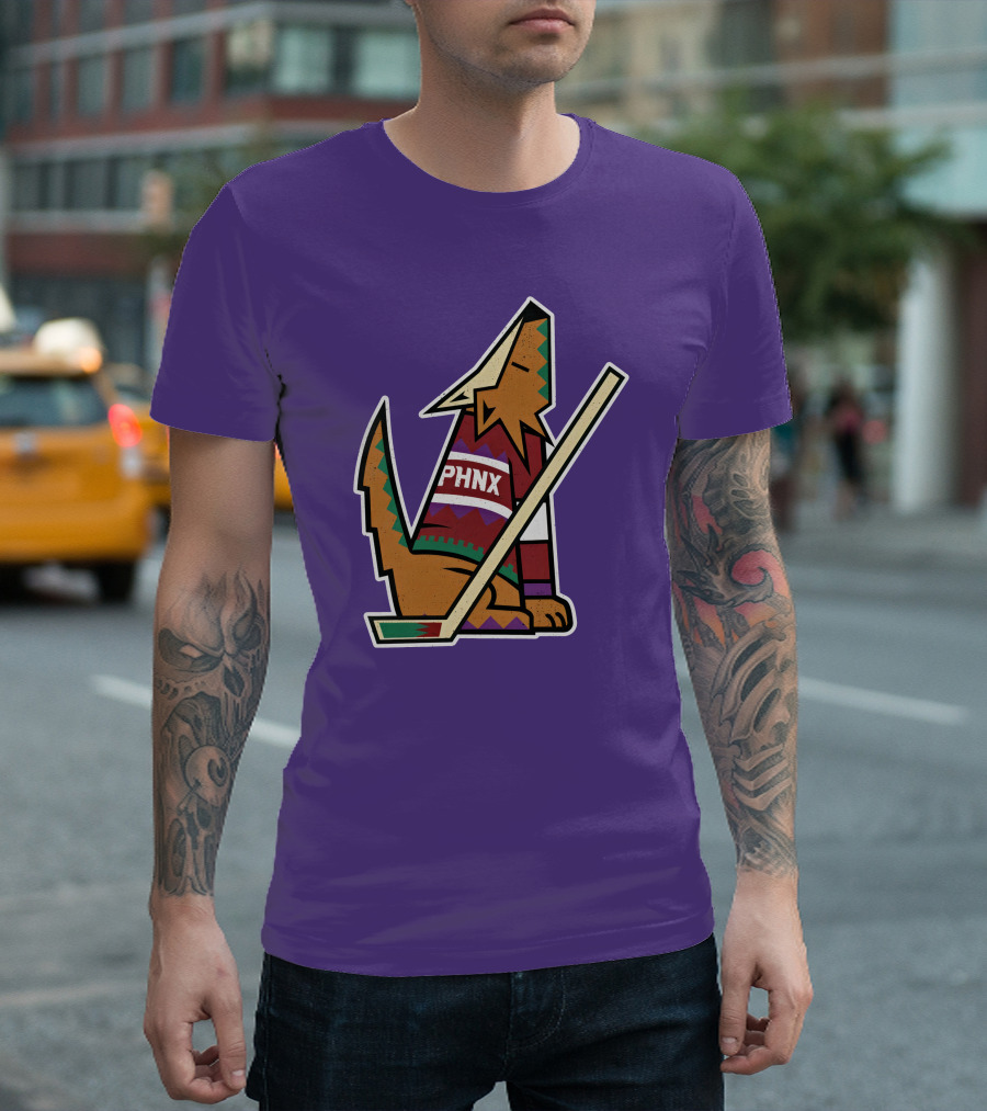 Phnx Locker Merch PHNX Howling Coyote Hockey Stick T-Shirt