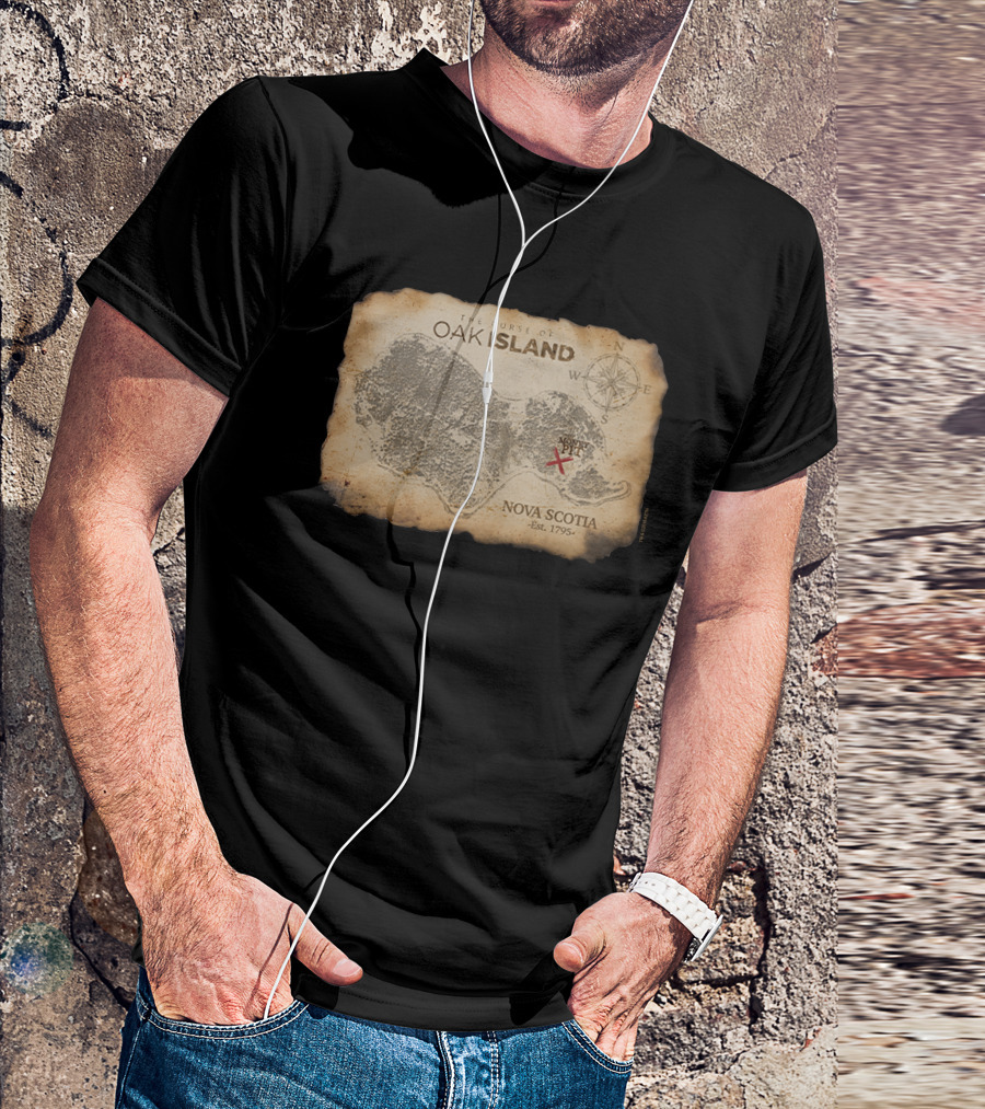 The Curse Of Oak Island Nova Scotia Money Pit Map T-Shirt