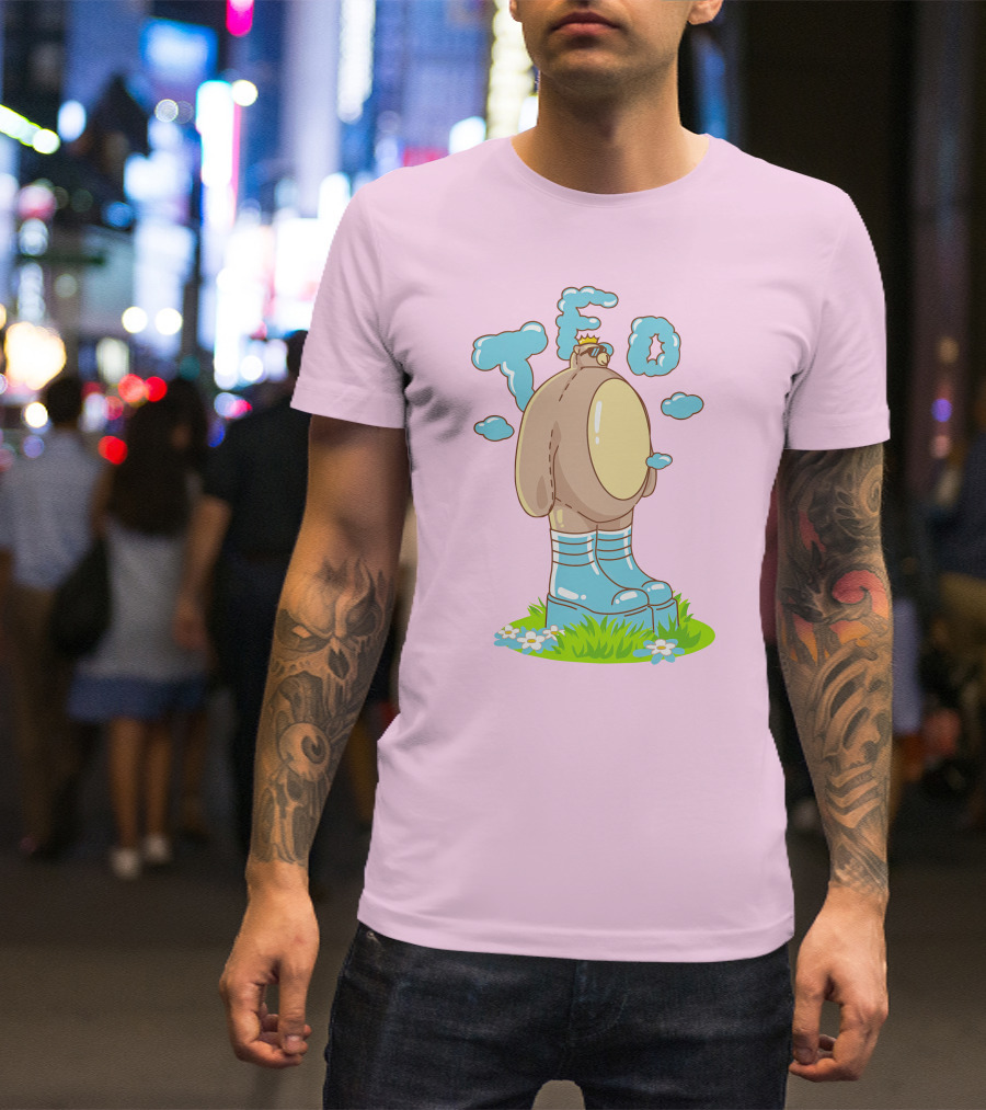 Eret Merch Ted Character With Crown And Boots Standing On Grass T-Shirt