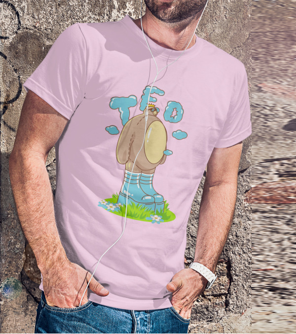 Eret Merch Ted Character With Crown And Boots Standing On Grass T-Shirt