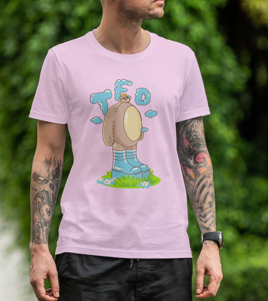 Eret Merch Ted Character With Crown And Boots Standing On Grass T-Shirt
