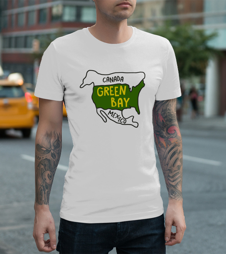 Green Bay Canada Mexico Map T-Shirt