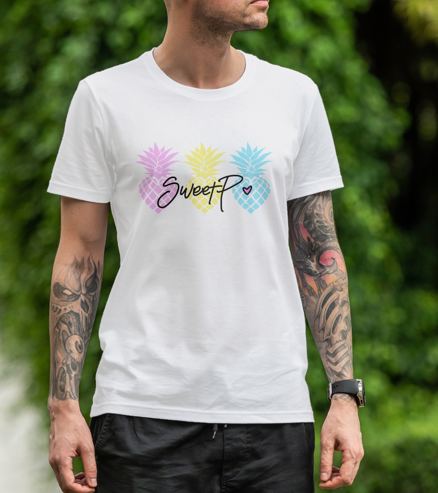 Sweet P Merchlabs Pineapple Trio Pastel Colors T-Shirt