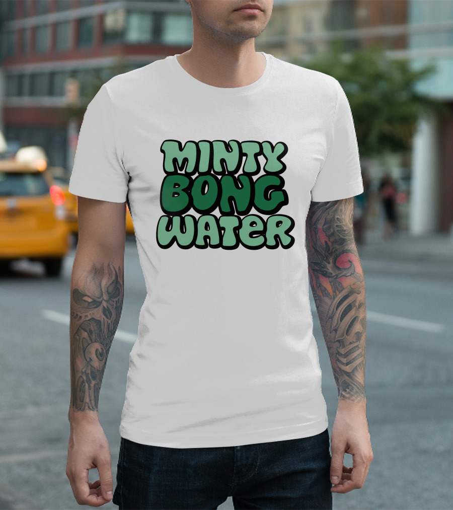 Minty Bong Water Shop Merch Mint Green Typography T-Shirt