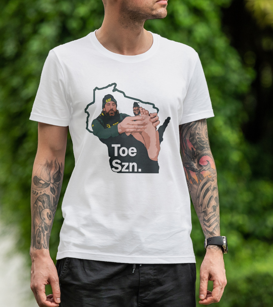 Kurt Benkert Aaron Rodgers Toe Szn GBP Wisconsin Outline T-Shirt