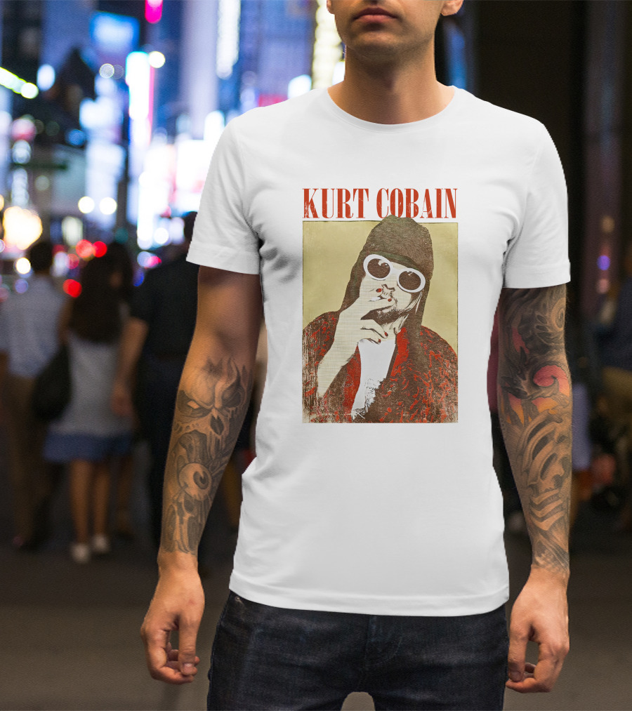 Kurt Cobain Iconic Style Sunglasses T-Shirt