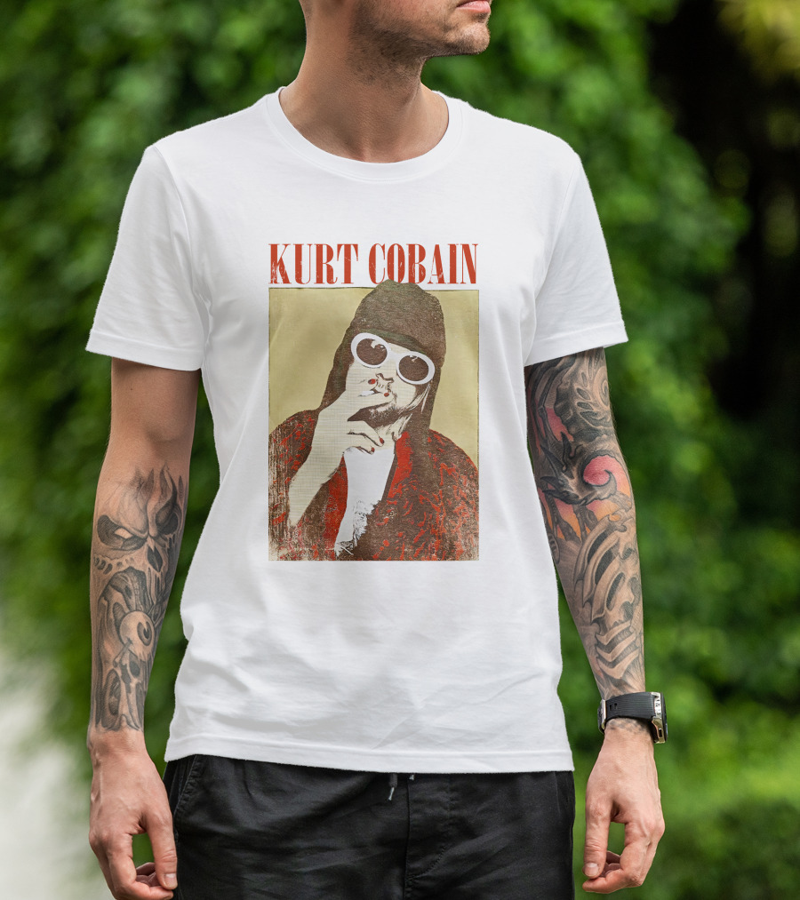 Kurt Cobain Iconic Style Sunglasses T-Shirt