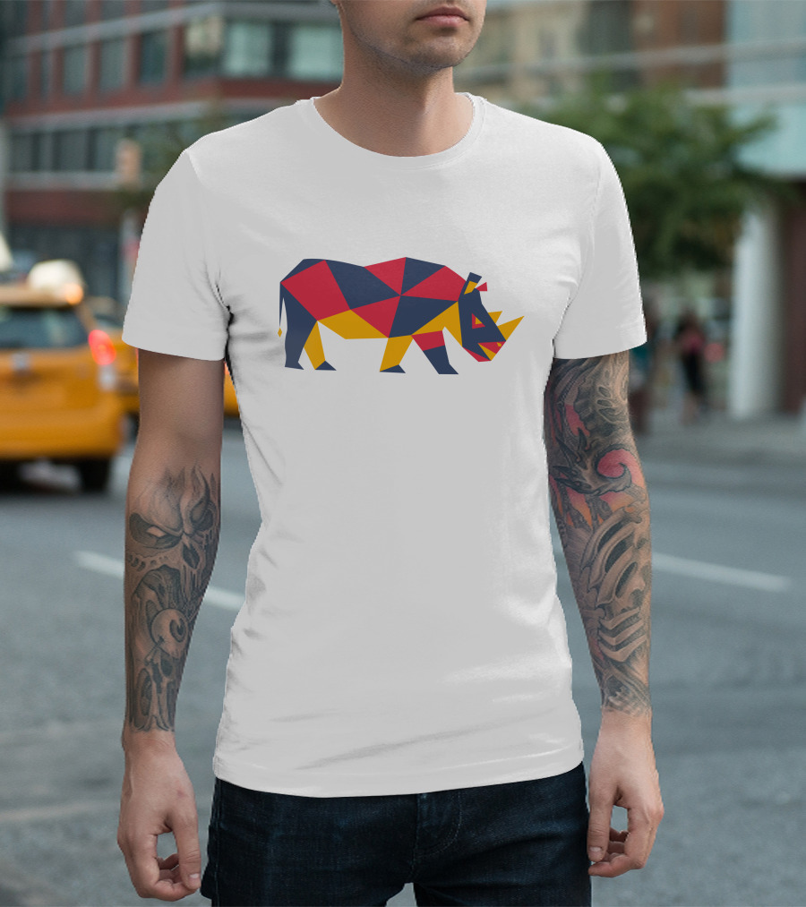 Kevin Pietersen Sorai Shop Rhino Geometric Multicolor T-Shirt