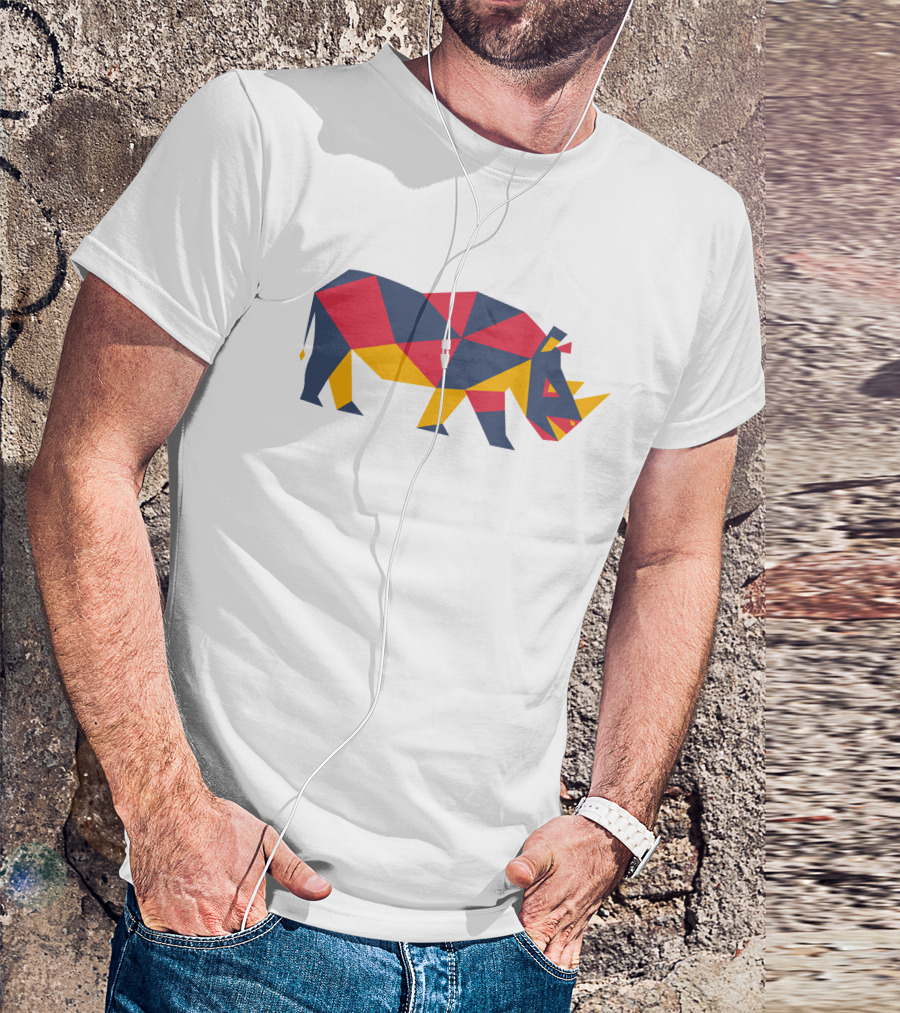 Kevin Pietersen Sorai Shop Rhino Geometric Multicolor T-Shirt