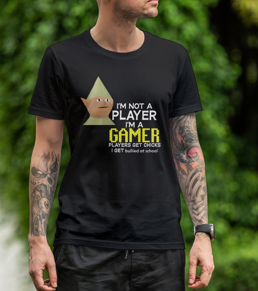 I'm Not A Player I'm A Gamer Players Get Chicks I Get Bullied At School Runescape T-Shirt