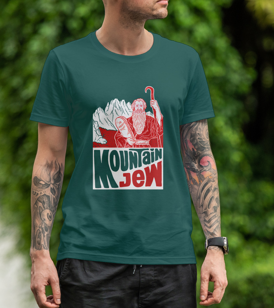 Mountain Jew Moses Holding Ten Commandments Ted Stout Tedstout5 T-Shirt