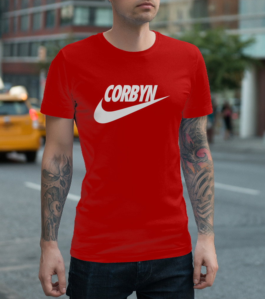 Corbyn Swoosh Parody Red T-Shirt