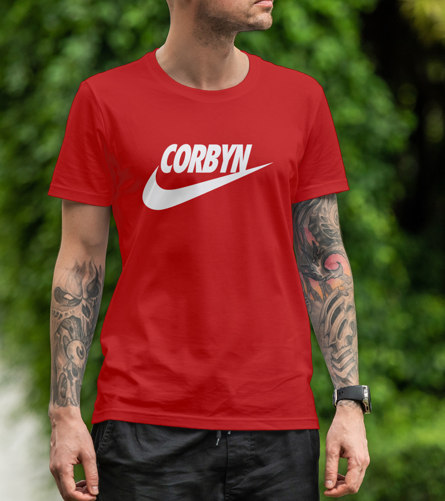 Corbyn Swoosh Parody Red T-Shirt