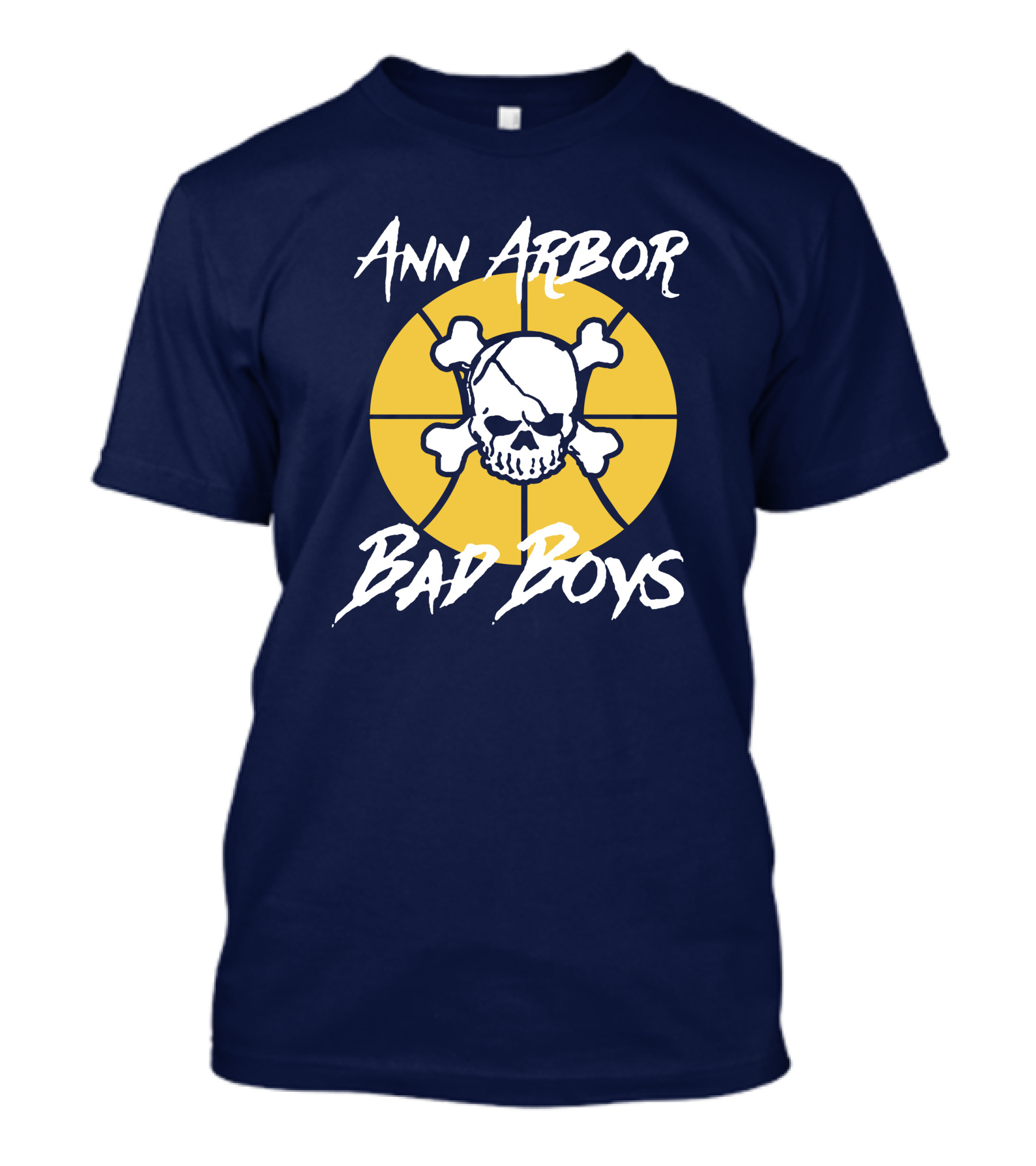 Ann Arbor Bad Boys Skull Basketball Juwan Howard Blue By Ninety Shop T-Shirt