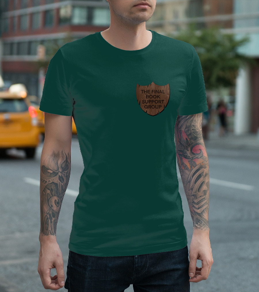 The Final Book Support Group Wooden Shield T-Shirt