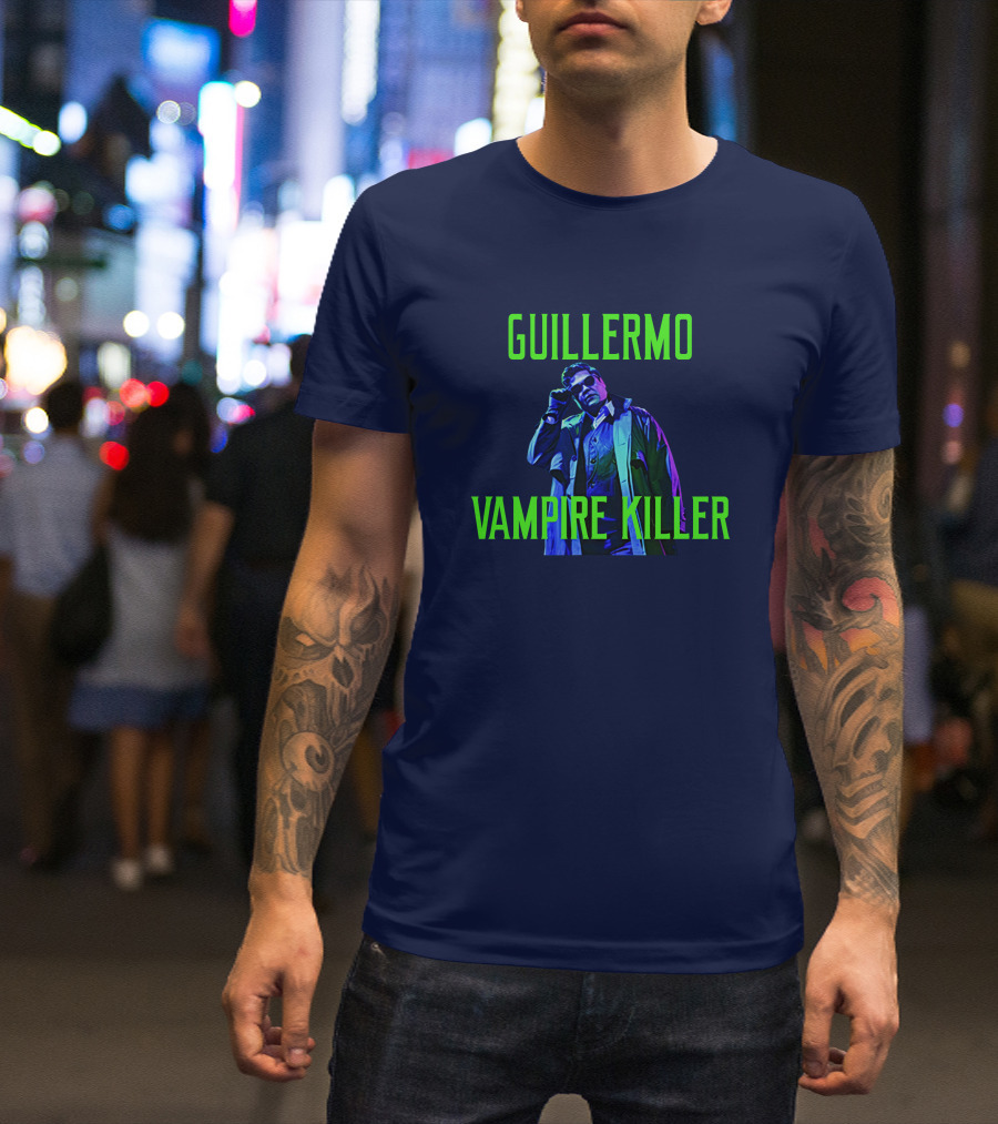 Guillermo Vampire Killer Harvey Guillen Neon Jacket Pose T-Shirt