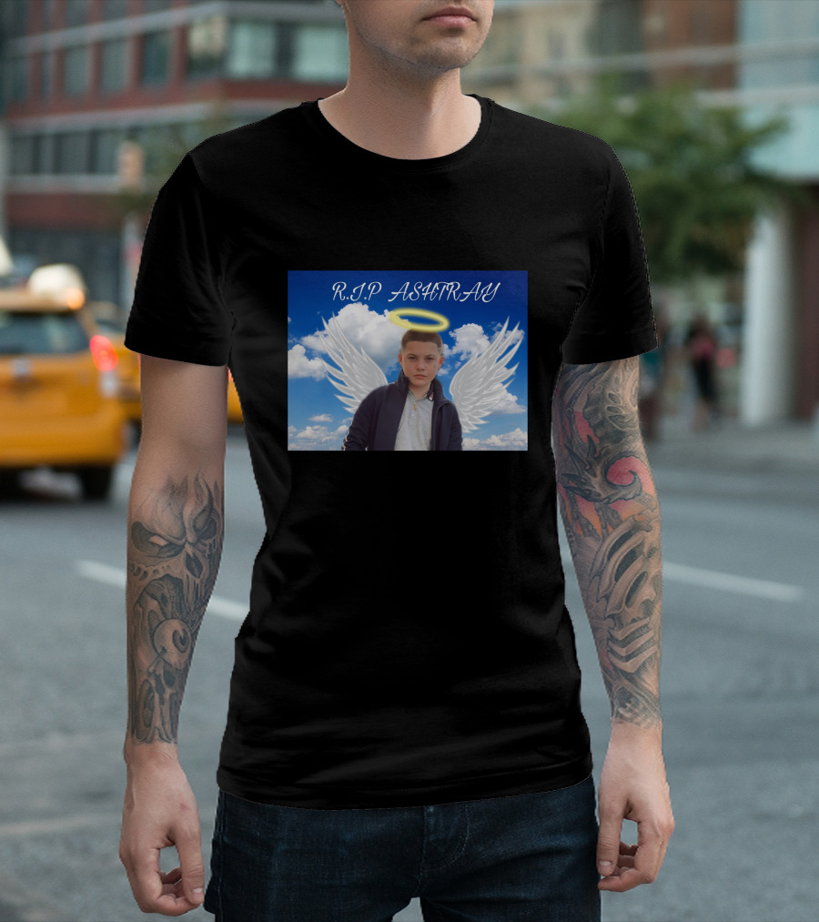 R.I.P. Ashtray Angel Wings Based Savage T-Shirt