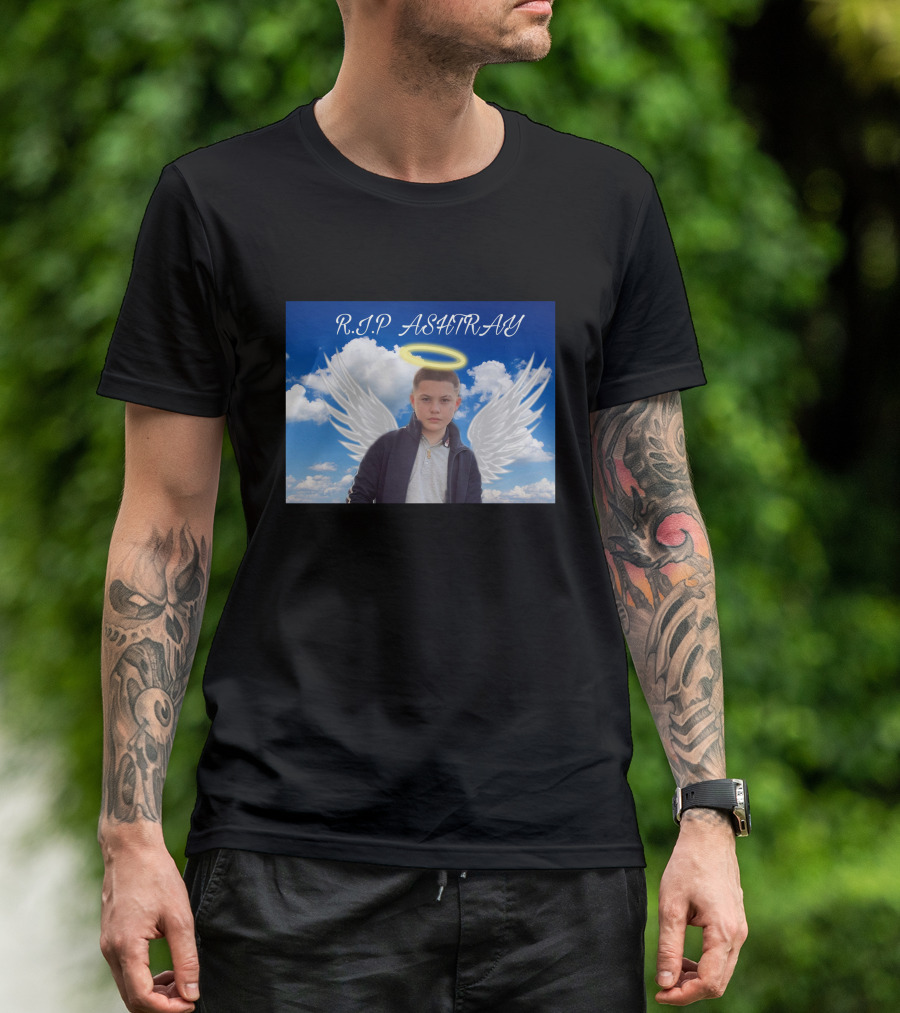 R.I.P. Ashtray Angel Wings Based Savage T-Shirt