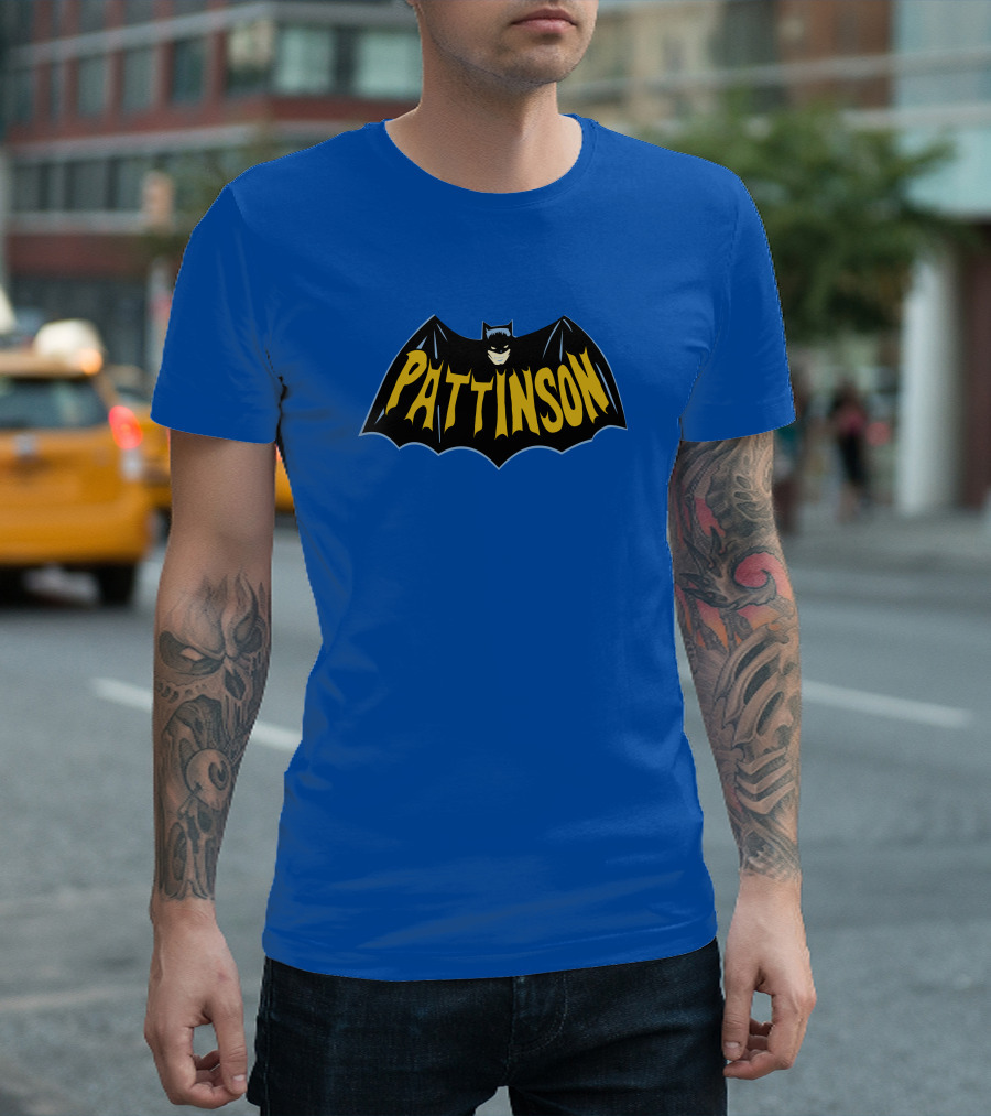 Pattinson Bat Logo Monochrome Comic T-Shirt