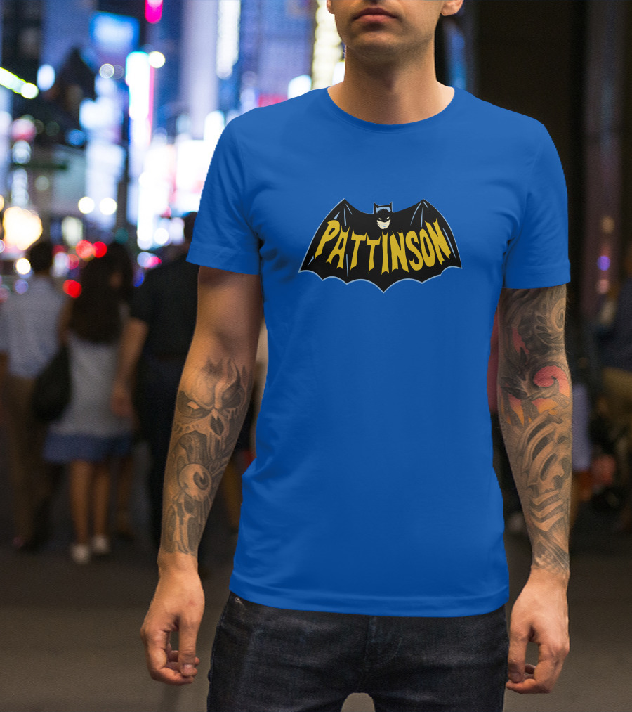 Pattinson Bat Logo Monochrome Comic T-Shirt