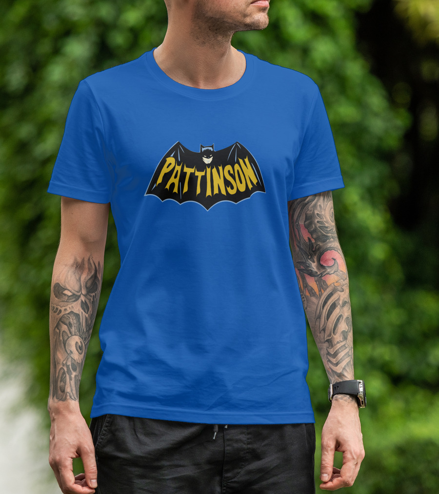 Pattinson Bat Logo Monochrome Comic T-Shirt