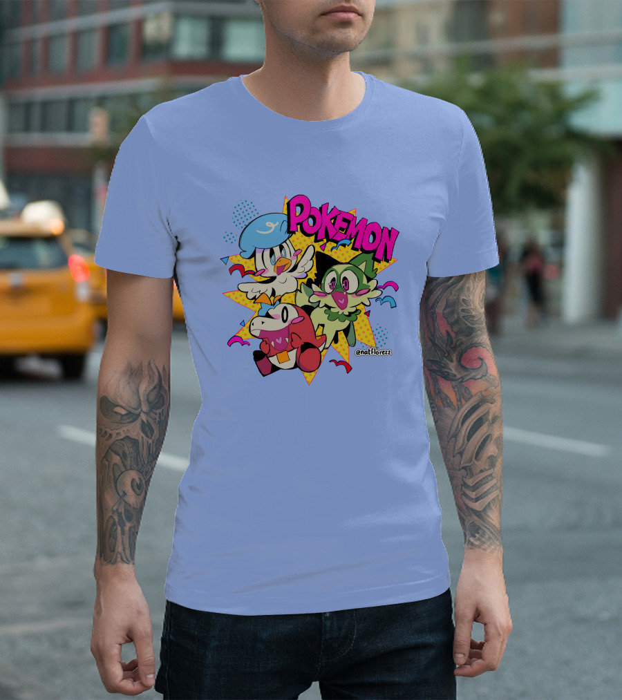 Natflorezz Pokemon Quaxly Sprigatito Fuecoco Characters T-Shirt
