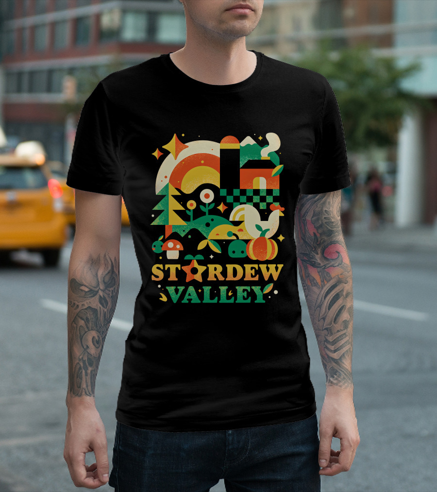 Stardew Valley Countryside Farmhouse and Nature Elements T-Shirt
