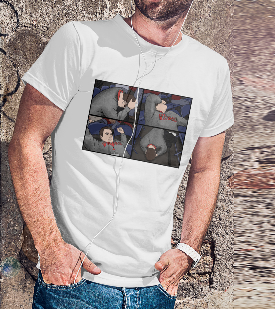 Wisconsin Sports Fan Meltdown Comic Strip Hank Lockwood T-Shirt