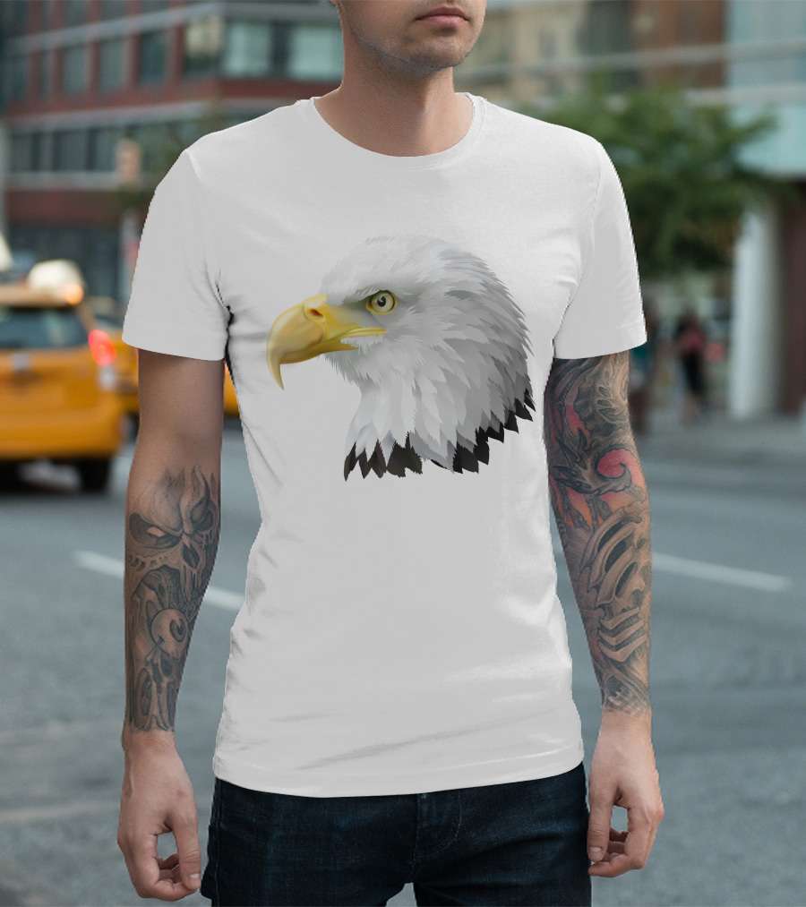 KingEagle Majestic Bald Eagle Head Detailed T-Shirt