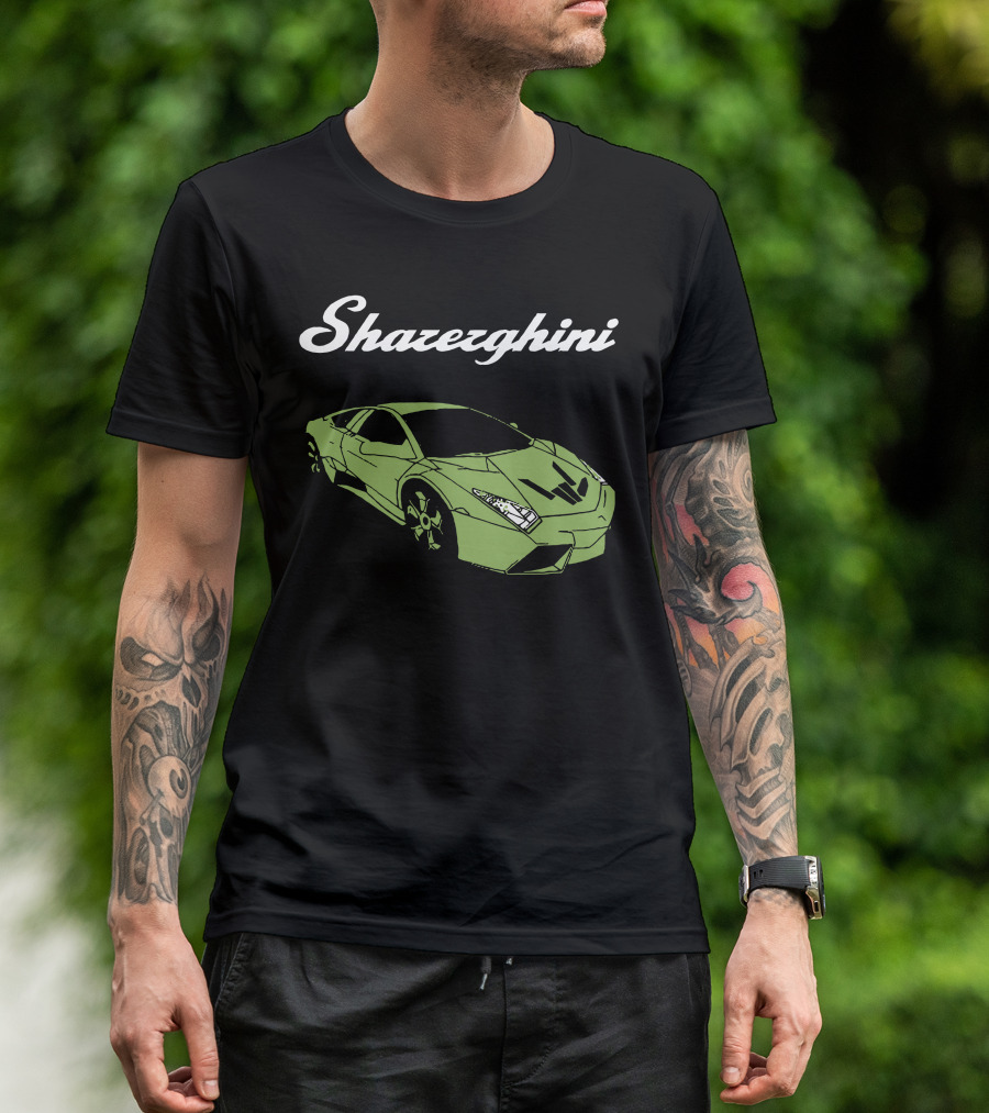Cool Kids Discover Original Sharerghini Green Supercar T-Shirt