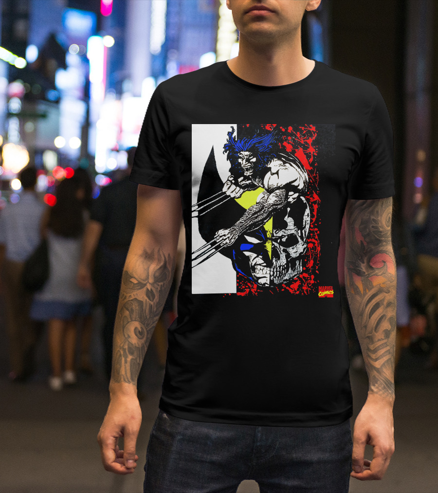 Vtg. Wolverine 1993 Marvel Comics X-Men Claws Red Skull T-Shirt