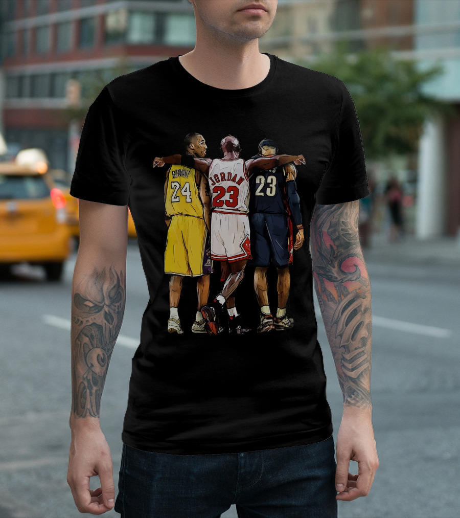 Kobe Bryant 24 Michael Jordan 23 LeBron James 23 GOAT Legendary Trio T-Shirt