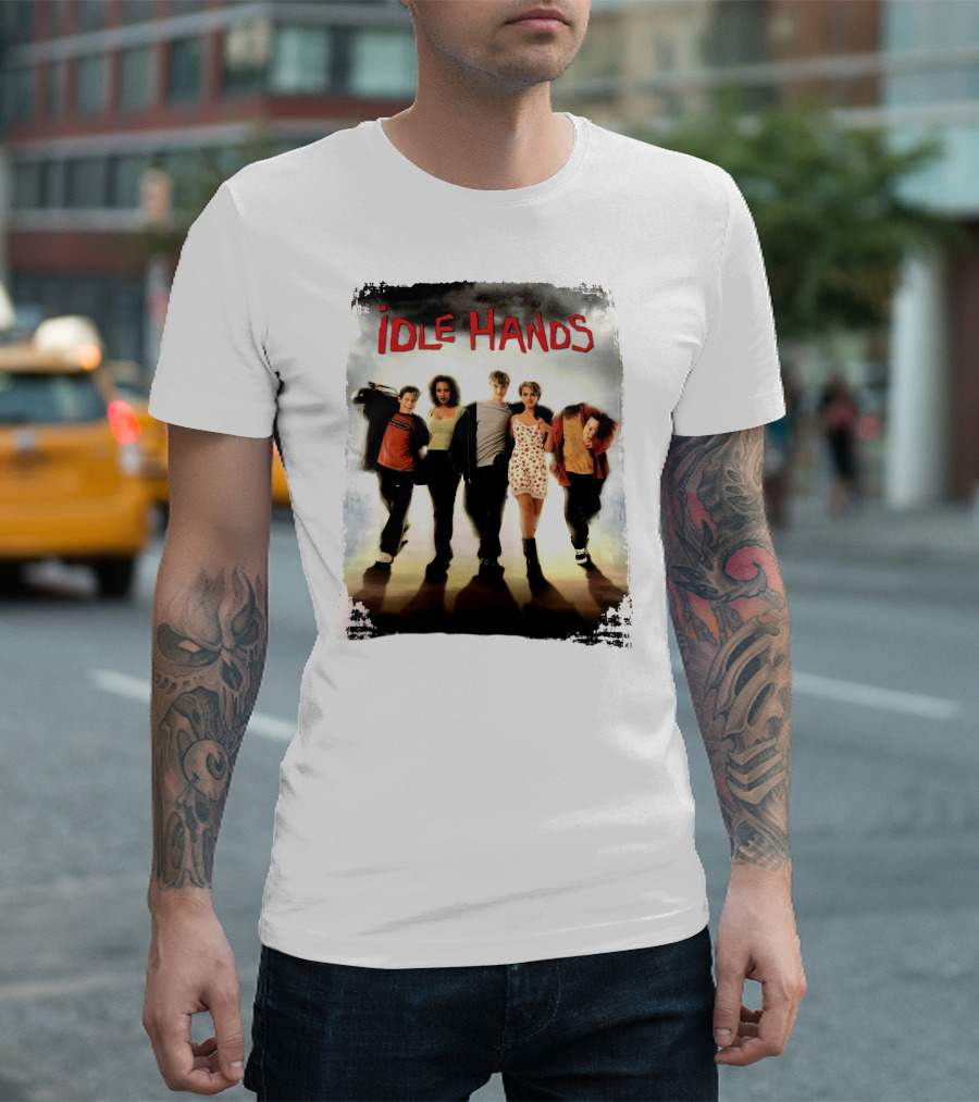 Idle Hands Seth Green Devon Sawa 1990s Halloween Horror Movie Cover T-Shirt