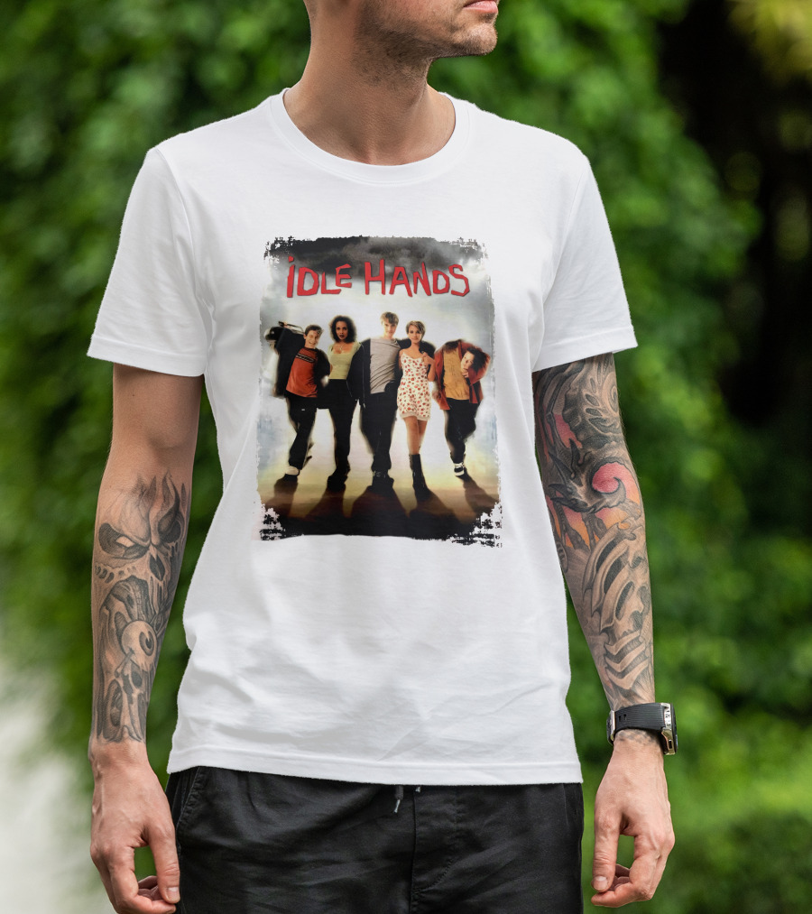 Idle Hands Seth Green Devon Sawa 1990s Halloween Horror Movie Cover T-Shirt