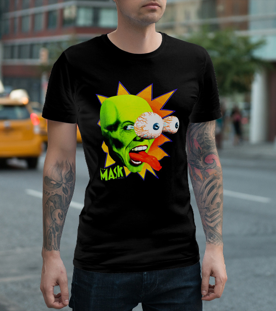 MASK Vintage Stanley Ipkiss Bug Eyes Scene Explosion T-Shirt