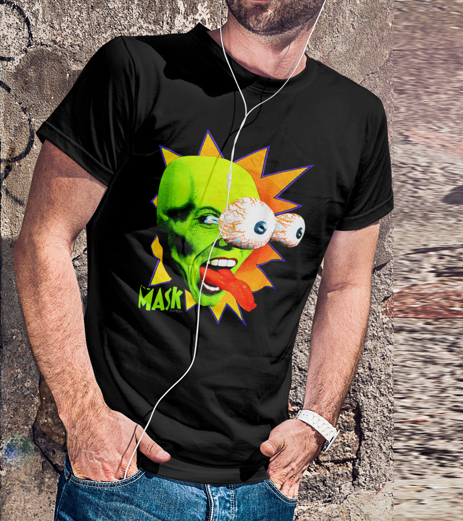 MASK Vintage Stanley Ipkiss Bug Eyes Scene Explosion T-Shirt