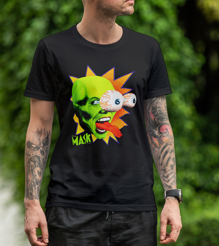 MASK Vintage Stanley Ipkiss Bug Eyes Scene Explosion T-Shirt