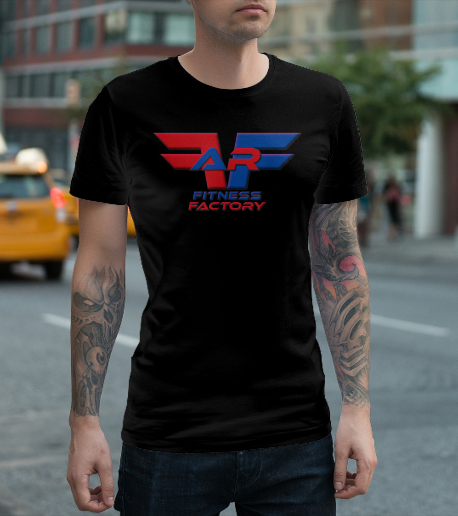 AR Fitness Factory Red And Blue Wings Emblem T-Shirt