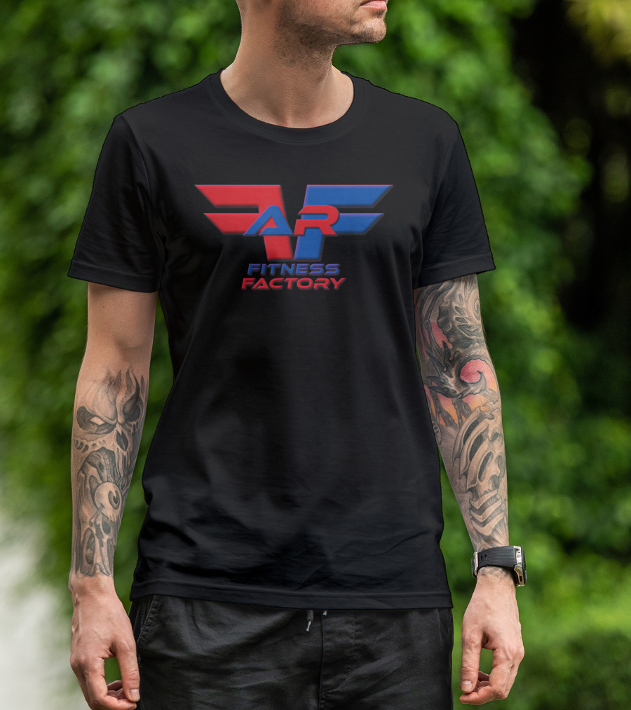 AR Fitness Factory Red And Blue Wings Emblem T-Shirt