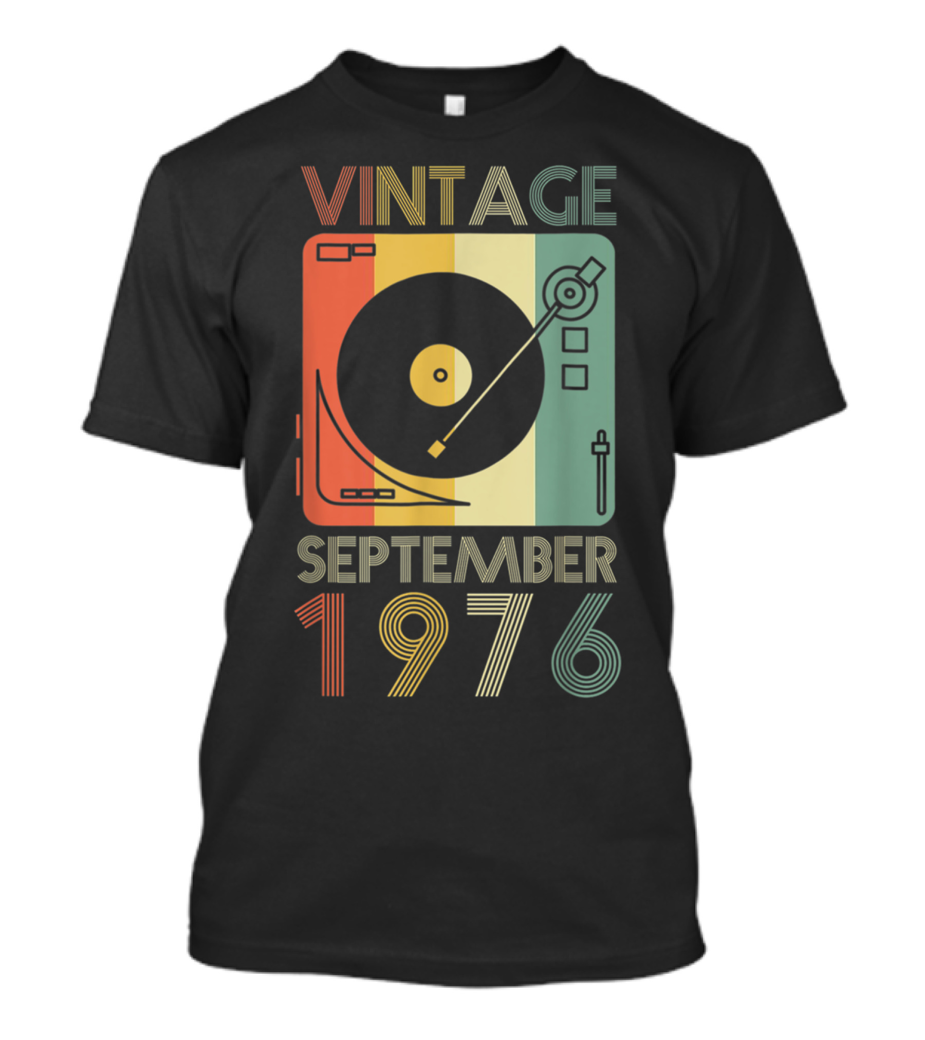 Vintage September 1976 Retro Record Player T-Shirt
