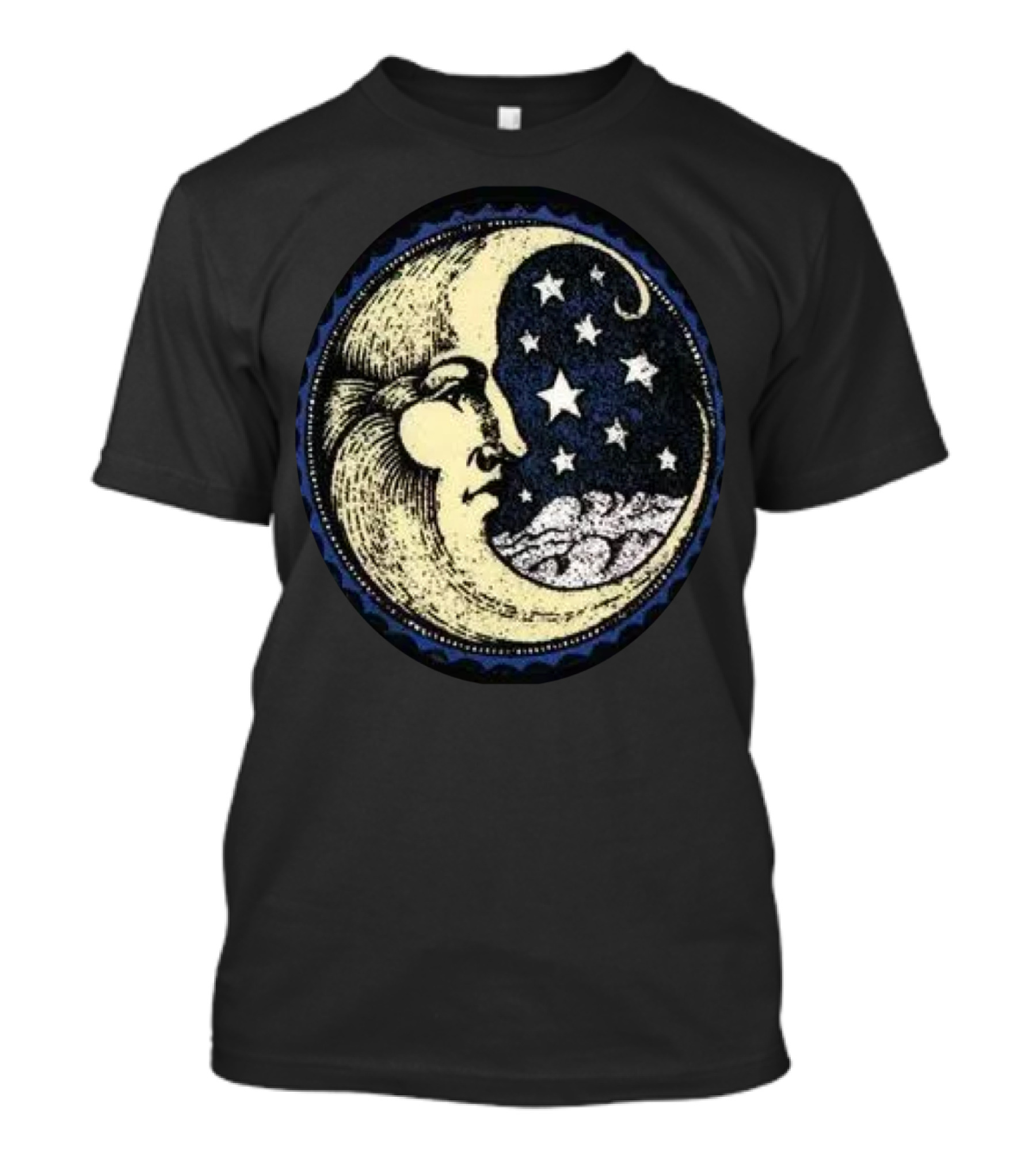 Vintage Celestial MoonMan With Stars And Face T-Shirt