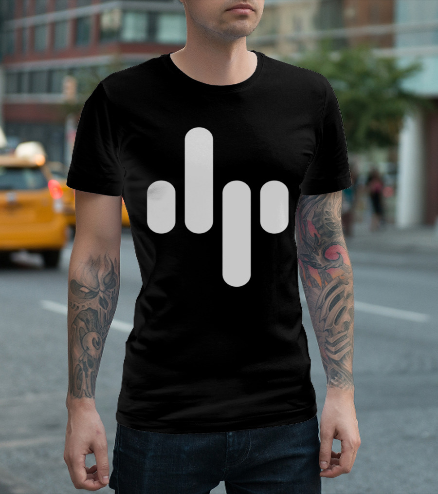 Animation Soundwave Icon White Bars T-Shirt