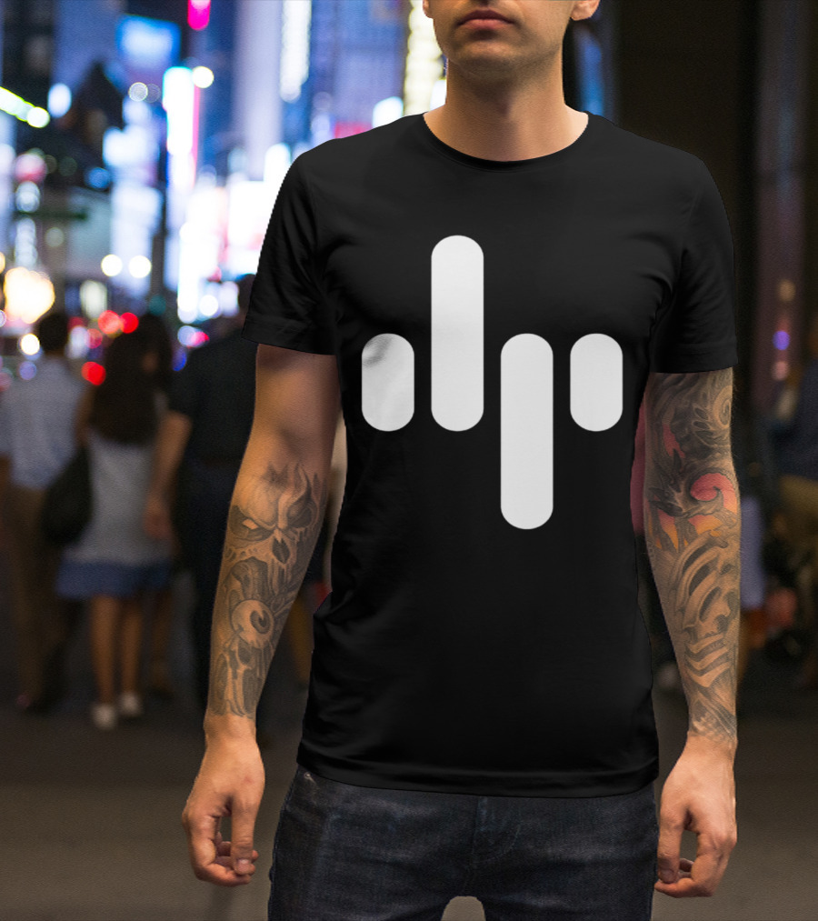 Animation Soundwave Icon White Bars T-Shirt