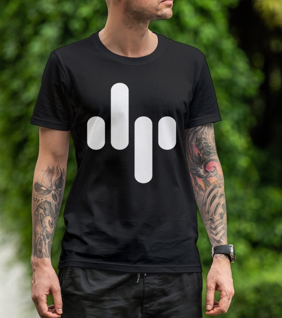 Animation Soundwave Icon White Bars T-Shirt