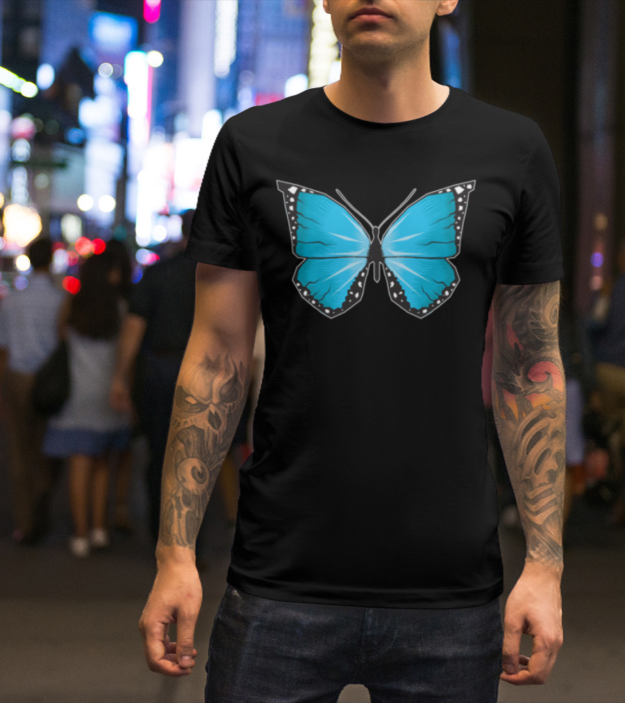 Blue Butterfly Aesthetic Soft Grunge T-Shirt