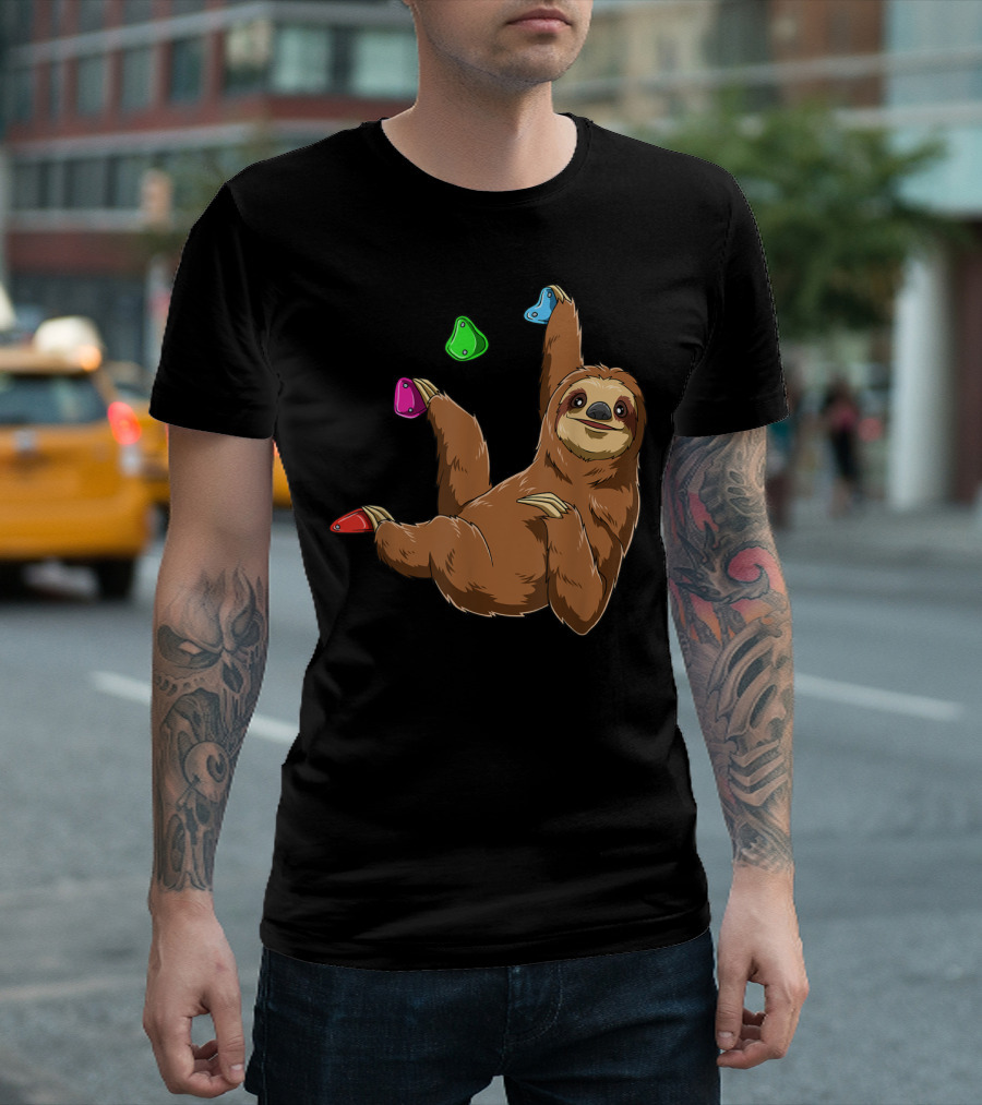 Chilled Sloth Climbing Bouldering Holds T-Shirt
