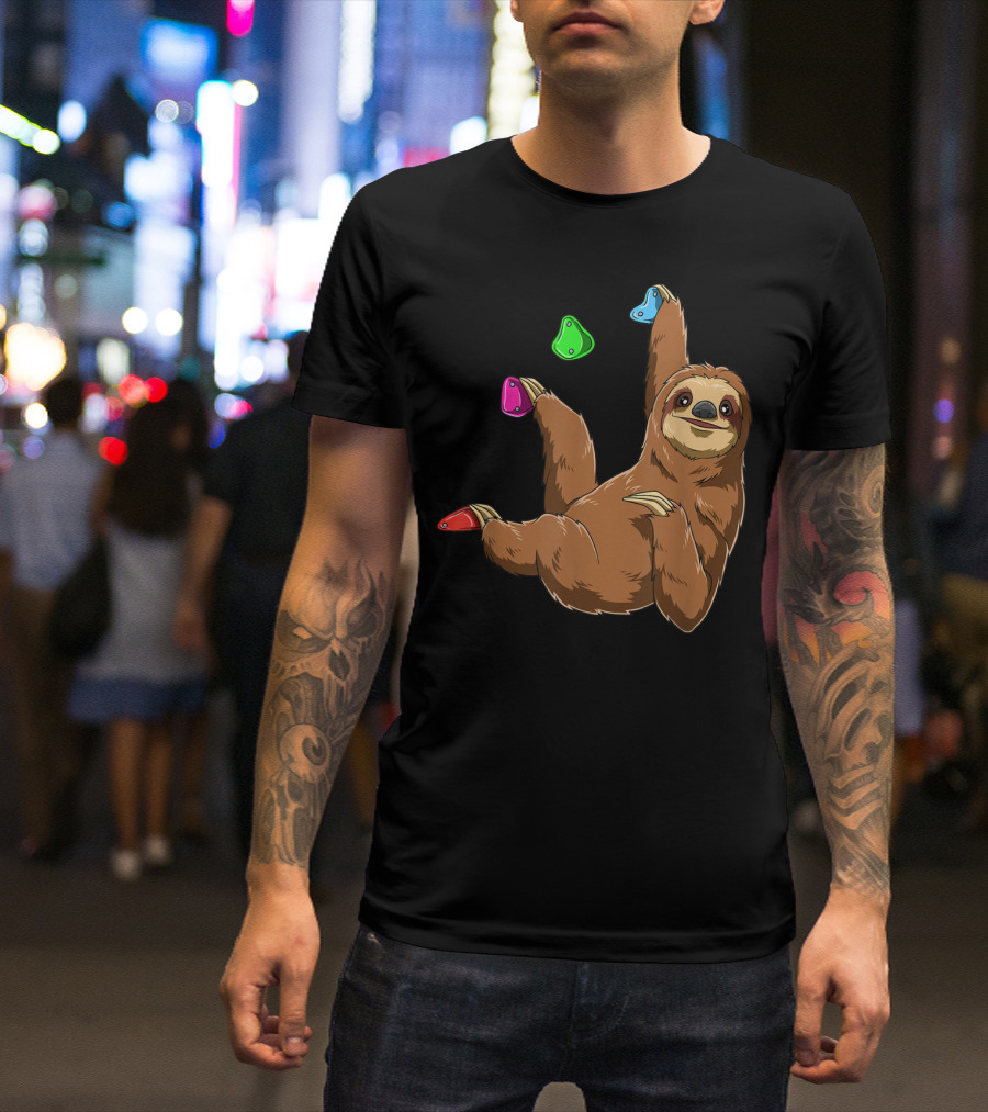 Chilled Sloth Climbing Bouldering Holds T-Shirt