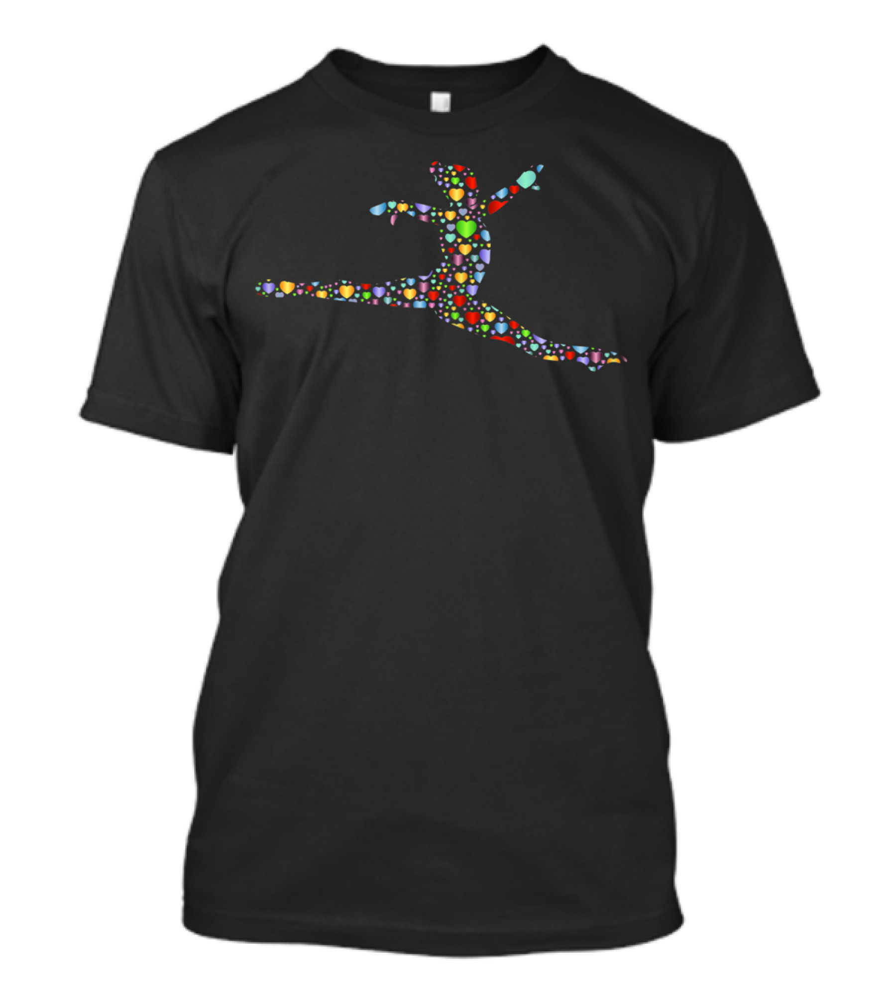 Gymnastics Heart Leaping Gymnast With Colorful Heart T-Shirt