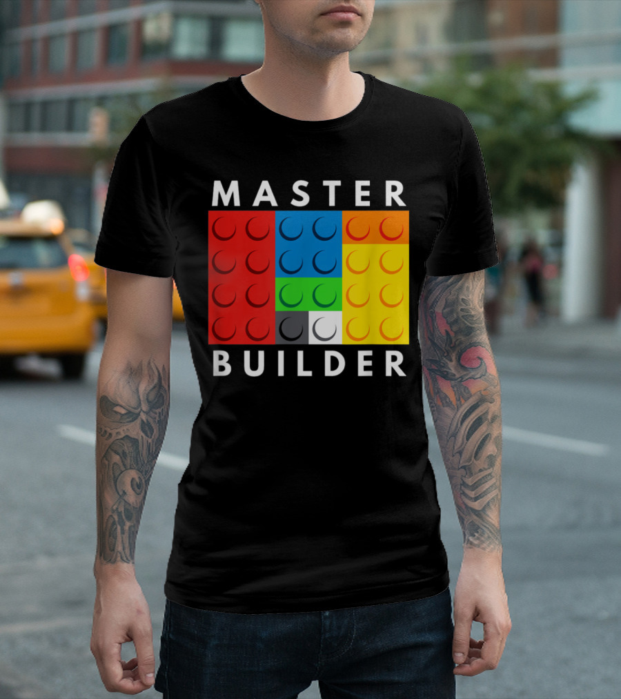 Master Builder Building Blocks Colorful Brick T-Shirt